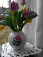 Herendi tercia kézi festésű gömb váza