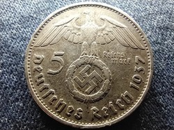 Németország Horogkeresztes .900 ezüst 5 birodalmi márka 1937 G