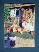 Képeslap,Gálosfa,Tájház,baromfi udvar látkép,részlet, 1990-