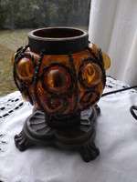 Ritkaság! Fújt üveg technikával készült éjjeli asztali lámpa