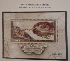 Michelangelo, sorszámozott vágott bélyeg blokk,1975 .Első tulajdonostól. Postatiszta, szépen tartva.