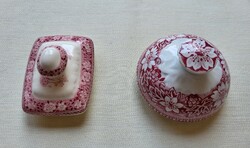 2db angol bordó porcelán tető fedő