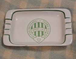 ﻿Hollóházi porcelán Fradi, Ferencvárosi Torna Club, FTC hamutál, jelzett, 1970,