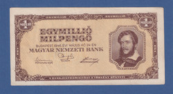 Egymillió Milpengő 1946 VF a Milpengő sorozat 3. kiadása. Érdemes elolvasni! VÁGÁSHIBA