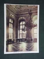 Képeslap,Gödöllő,reprodukció,Királyi kastély díszterem látkép,részlet, 1990-