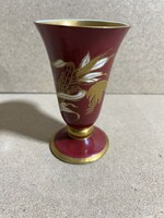 Régi német porcelán váza, piros-arany. 3581