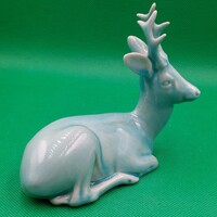 Sinkó András Zsolnay Alapmázas eozin fekvő szarvas figura