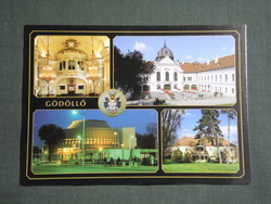Képeslap,Gödöllő,mozaik,Királyi kastély,múzeum,művészetek háza,buszmegálló látkép,részlet, 1990-
