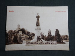 Képeslap,Gödöllő,reprodukció,Erzsébet királyné szobor,park látkép,részlet, 1990-