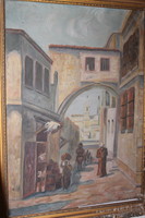 Antik szignált festmény 891