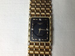 LONGINES MEN'S WATCH - GOLD PLATED, 4 DIAMONDS - MZ 5712 SWISS 0961