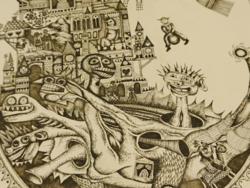 Molnár Gabriella rézkarc: Mese