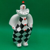Hollóházi  porcelán Pierrot  Bohóc figura
