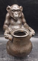 Max LE VERRIER (1891-1973) bronz hűtőmaszk szobor,12cm-es. 3247b