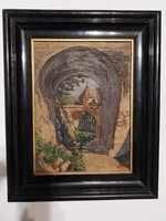 T. Mokossiny Kató - Kilátás a kastélyra 1920 - erdélyi festőnő olaj vászon festménye