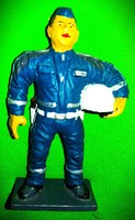 Retro EGYEDI KÉSZÍTÉSŰ motorosrendőr figura ÓLOMBÓL az 1990-s évekből 10 cm 100 % kézi munka !!