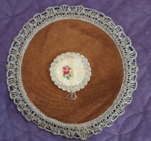 Régi ovális gobelin terítő vitrinbe 2 (L5384)