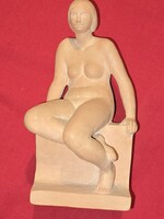 Tamas Varga Seated Female Nude Terracotta Sculpture