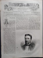 MN204/306-1874 Konkoly Thege Miklós (1842–1916) magyar csillagász és tudós- fametszet  és cikk 1874