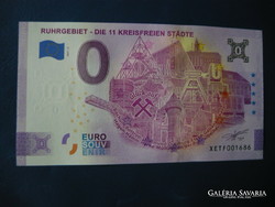 NÉMETORSZÁG 0 EURO 2021 RUHR-VIDÉK! GLÜCK AUF! JÓ SZERENCSÉT! BÁNYÁSZ! RITKA EMLÉK PAPÍRPÉNZ! UNC