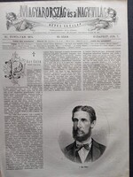 MN201/282-1874 Ary Ödön jogász, miniszteri tanácsos és helyettes államtitkár fametszet  és cikk 1874
