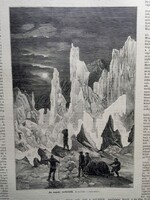 MN171/481-1874  Északi sark-expedíció - Monarchia  Ferencz József föld -eredeti fametszet cikk  1874