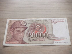 20.000   Dinár   1987    Jugoszlávia