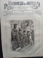 MN207/306-1874 Magyar történelmi emlékek  Tirolban  fametszet  és cikk 1874