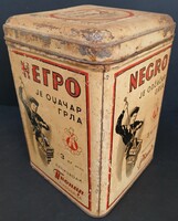 Antik Nagy Negró Pléhdoboz
