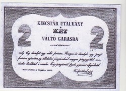 Magyarország Kincstár utalvány 2 váltó garas 1800 REPLIKA