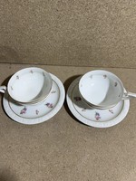 Rosenthal porcelán, régi,  kávéscsésze, 2db,10x5cm, 16cm tányér. 3411