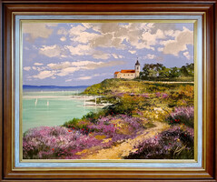 Kabul Adilov: Tihanyi levendulák - keretezve:50x60cm - alkotás:40x50cm - 25/207