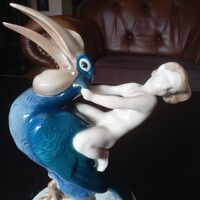 ROSENTHAL porcelán: Tukán hátán..../ nagyobb méretű figura!/