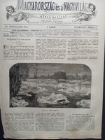 MN249/78-1874  Jég a Dunán  - fametszet 1874
