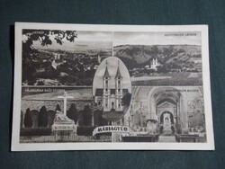 Képeslap,Máriagyűd,mozaik, Róm. kat. kegytemplom,szobor,oltár,látkép,részlet,Karinger Bp. ,1944-