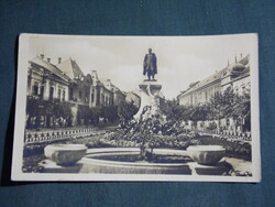 Képeslap,Szekszárd,Garay tér,szobor látkép,részlet,1954-