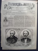 MN212/186-1874  Kubinyi Ferenc és Fabó András  - fametszet  és cikk 1874