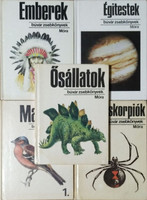 Emberek + Égitestek + Madarak 1. + Ősállatok + Pókok, skorpiók (5 kötet a Búvár Zsebkönyvek sorozatból) -