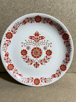 Alföldi porcelán tányér, piros motívumokkal. 3747