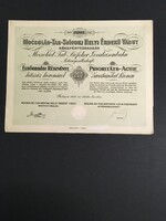 Mocsolád-Tab-Siófok Helyi Érdekű Vasút Részvénytársaság Elsőbbségi Részvénye 1906. Ritka!