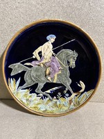 Gyönyörű Znaim dísztál, Schütz Cilli, 28 cm-es. XIX. század 3454
