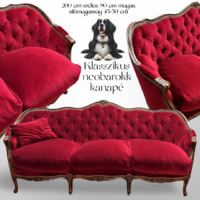 Klasszikus neobarokk kanapé Chesterfield stílusban felújítva