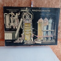 Szocreál iskolai szemléltető tábla, loft tabló. NAGYOLVASZTÓ TÁBLA