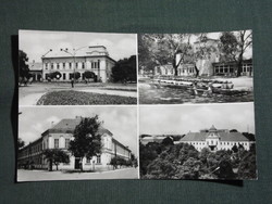 Képeslap,Hatvan,mozaik,Grassalkovich-kastély,kórház,iskola,strand,park,utca látkép,részlet, 1967-