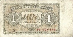 1 korun korona koruna 1953 Csehszlovákia 1.