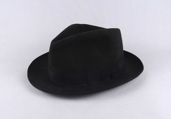 1U672 Old Borsalino Italian Gray Fox Fur Hat 54