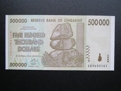 500000 dollár 2008 UNC Zimbabwe