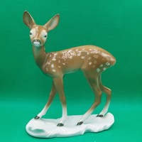Retro Lippelsdorf/ GDR porcelán őz figura