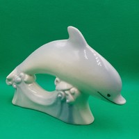 Ritka gyűjtői  Segesvári  ( Faianta Sighisoara) kerámia delfin figura