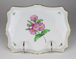 1R986 Régi virágos Herendi porcelán kínáló tálca